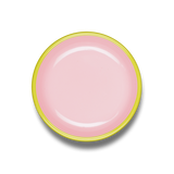 Colorama Small Plate 18cm Soft Pink with Chartreuse Rim