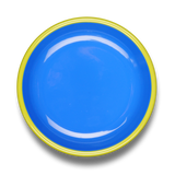 Colorama Large Plate 26cm Electric Blue with Chartreuse Rim