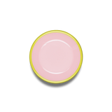 Colorama Cookie Plate 12cm Soft Pink with Chartreuse Rim