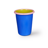 Colorama Small Tumbler 250cc Electric Blue and Chartreuse with Soft Pink Rim