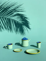Colorama Small Plate 18cm Mint with Chartreuse Rim