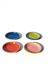 Colorama Small Plate 18cm Electric Blue with Chartreuse Rim