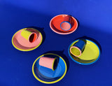 Colorama Small Plate 18cm Electric Blue with Chartreuse Rim