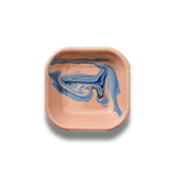 New Marble Square Plate 11x11x3cm Peach
