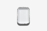 Monochrome Medium Baking Dish 21x14x4cm White with Splattered Rim