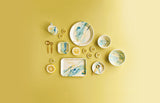 New Marble Small Flat Plate 21cm Lemon Cream