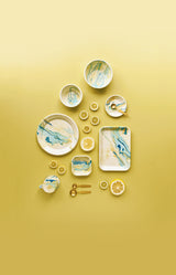 New Marble Large Baking Dish 26x18x4cm Lemon Cream