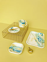 New Marble Rectangular Tray 26x18x2cm Lemon Cream