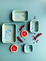 New Marble Rectangular Tray 26x18x2cm Mint