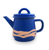 Primavera Medium Tea Pot 800cc Peach on Cobalt