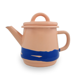 Primavera Medium Tea Pot 800cc Cobalt on Peach