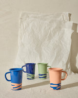Primavera Latte Mug 500cc Cobalt on Peach