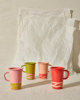 Primavera Latte Mug 500cc Coral on Peach