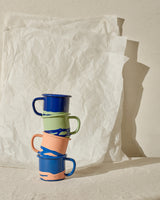 Primavera Large Mug 9cm Cobalt on Peach 300cc