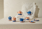 Primavera Medium Tea Pot 800cc Cobalt on Peach