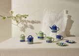 Primavera Medium Tea Pot 800cc Mint on Indigo