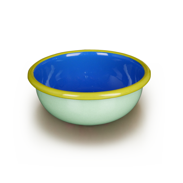 Colorama Bowl 12cm Mint and Electric Blue with Chartreuse Rim