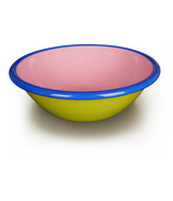Colorama Bowl 16cm Chartreuse and Soft Pink with Electric Blue Rim