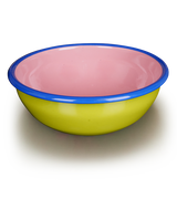 Colorama Salad Bowl 20cm Chartreuse and Soft Pink with Electric Blue Rim