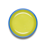 Colorama Small Plate 18cm Chartreuse with Electric Blue Rim