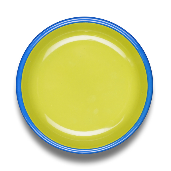 Colorama Large Plate 26cm Chartreuse with Electric Blue Rim