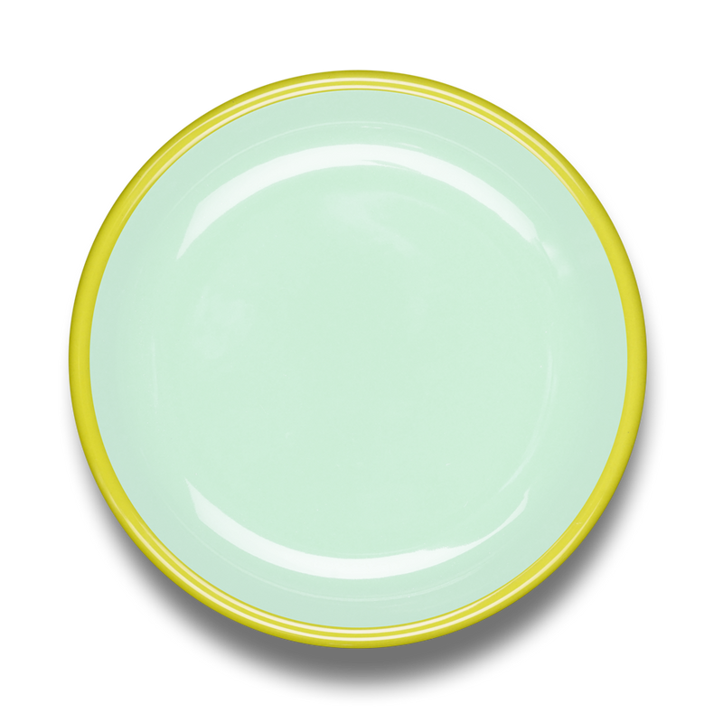 Colorama Large Plate 26cm Mint with Chartreuse Rim