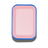Colorama Medium Baking Dish 21x14x4cm Soft Pink with Electric Blue Rim