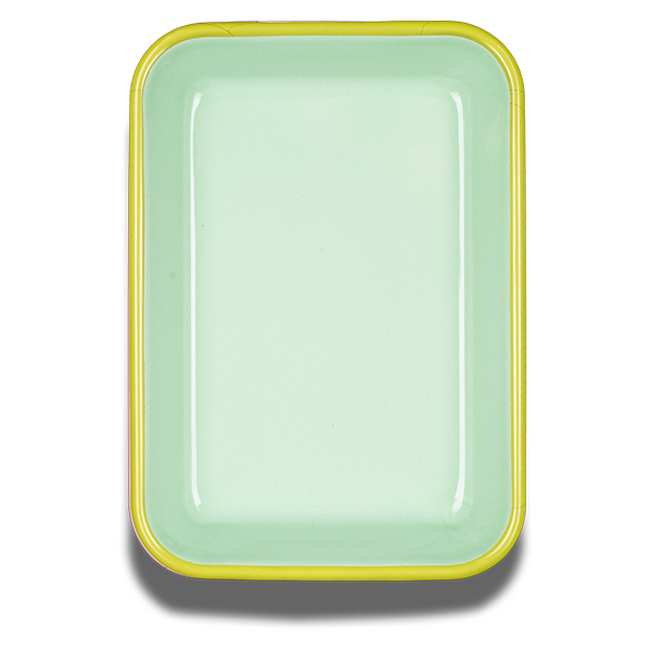 Colorama Large Baking Dish 26x18x4cm Mint with Chartreuse Rim