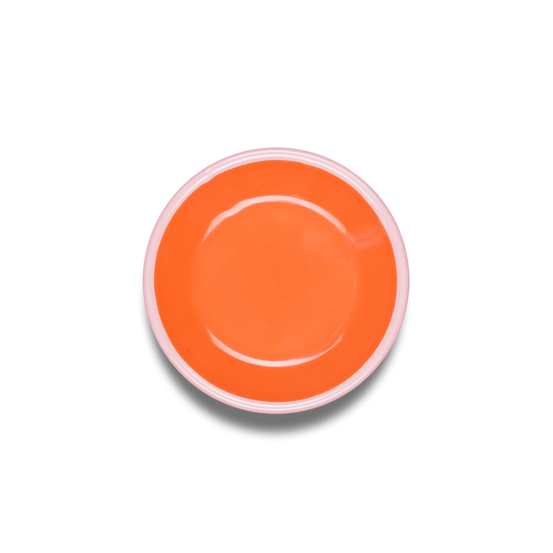 Colorama Cookie Plate 12cm Coral with Soft Pink Rim