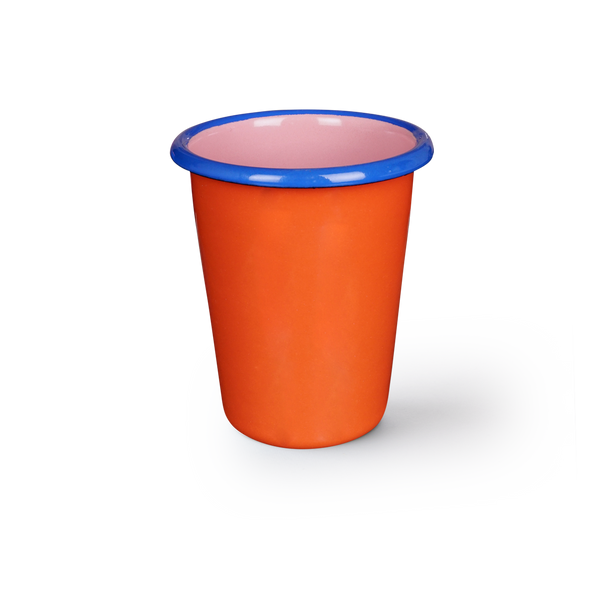 Colorama Small Tumbler 250cc Coral and Soft Pink with Electric Blue Rim