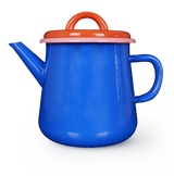 Colorama Tea Pot 1000cc Electric Blue and Coral with Soft Pink Rim