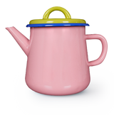 Colorama Tea Pot 1000cc Soft Pink and Chartreuse with Electric Blue Rim