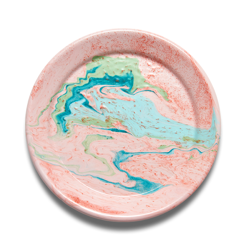 New Marble Large Flat Plate 25cm Blush