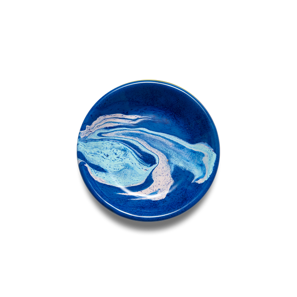 New Marble Cookie Plate 12cm Cobalt