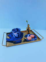 New Marble Cookie Plate 12cm Cobalt